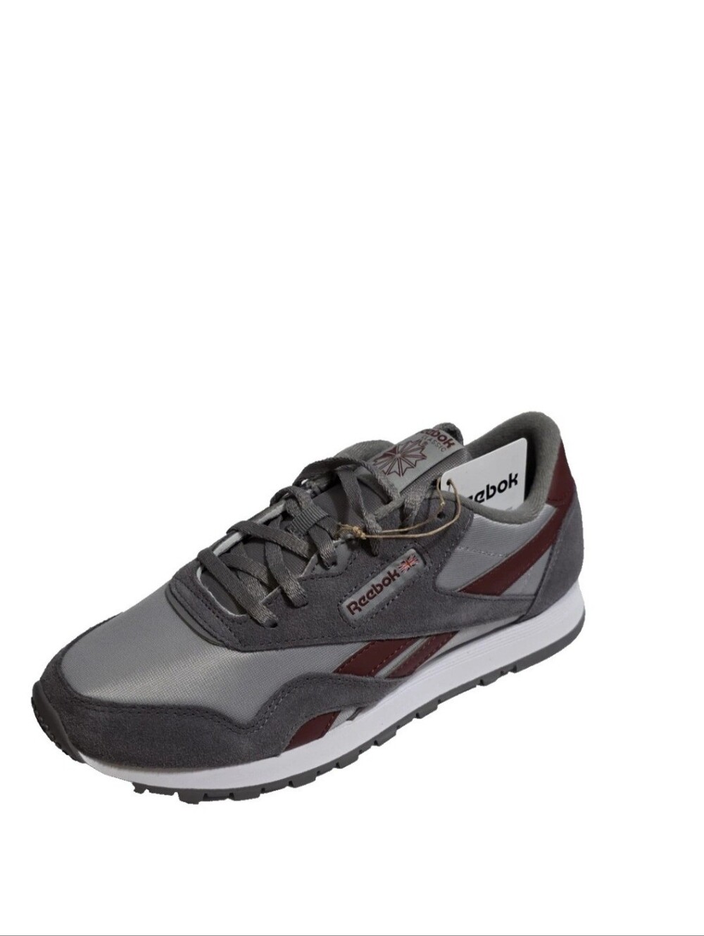 Reebok Big Kids Grey/Maroon Nylon Running Sneakers US7/UK6.5/EU39